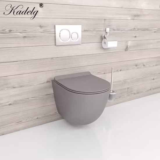 Toilettes portatives intelligentes au design de mode, toilettes suspendues au mur noir mat en P