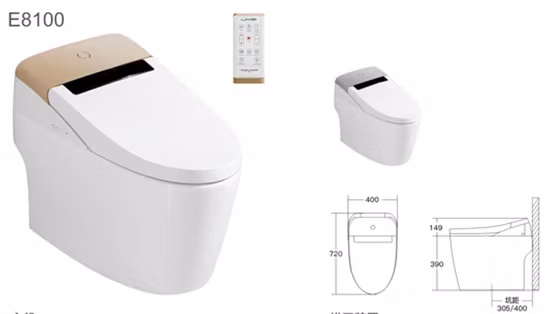 Siège de salle de bains, articles sanitaires en céramique, bol de Bidet Intelligent, toilettes suspendues électriques intelligentes chauffées au mur